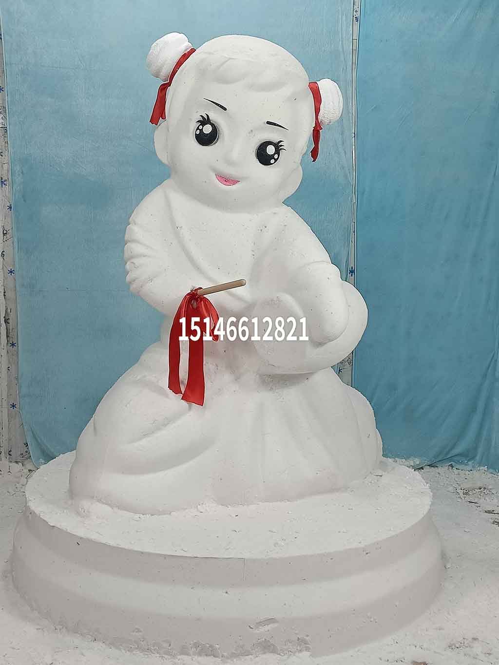 女敲鼓雪人模具